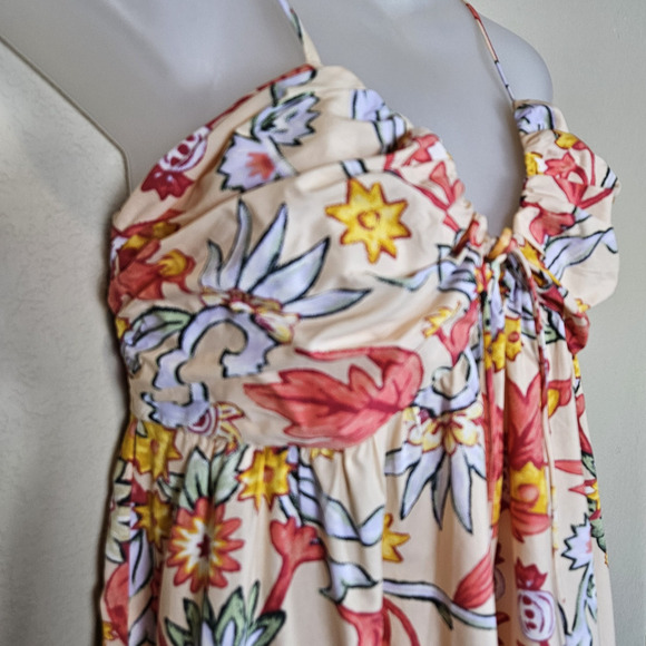 J.Crew Keyhole Cotton Poplin Maxi Dress Tropical Floral Vacation Boho Size 12 - Picture 6 of 16